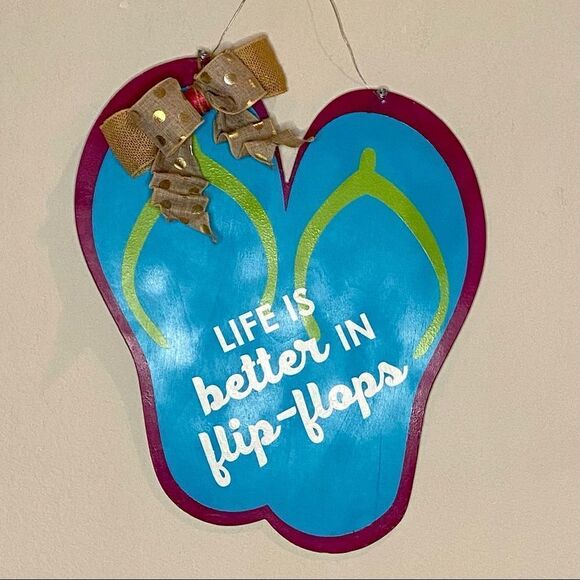 Handmade Stenciled & Painted Flip-flop Wall Art - Picture 3 of 3